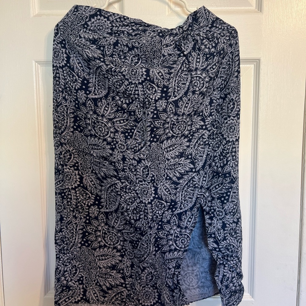 Madewell Linen Skirt in Paisley print